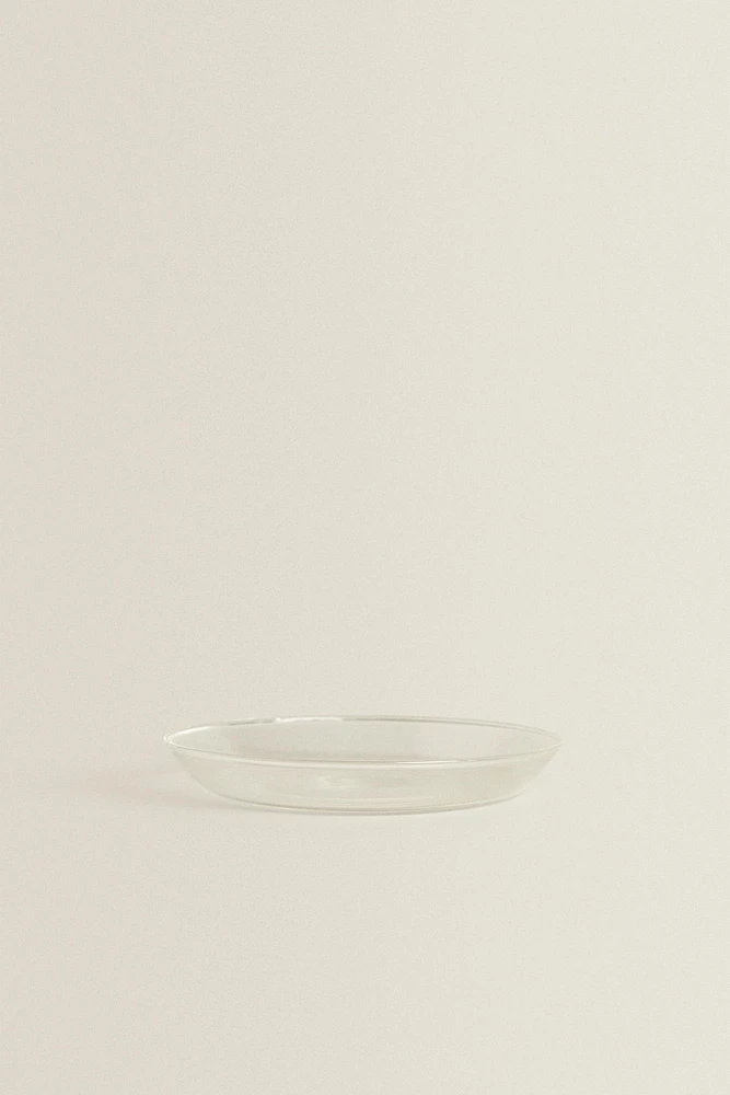 BOROSILICATE GLASS SIDE PLATE WITH RIM