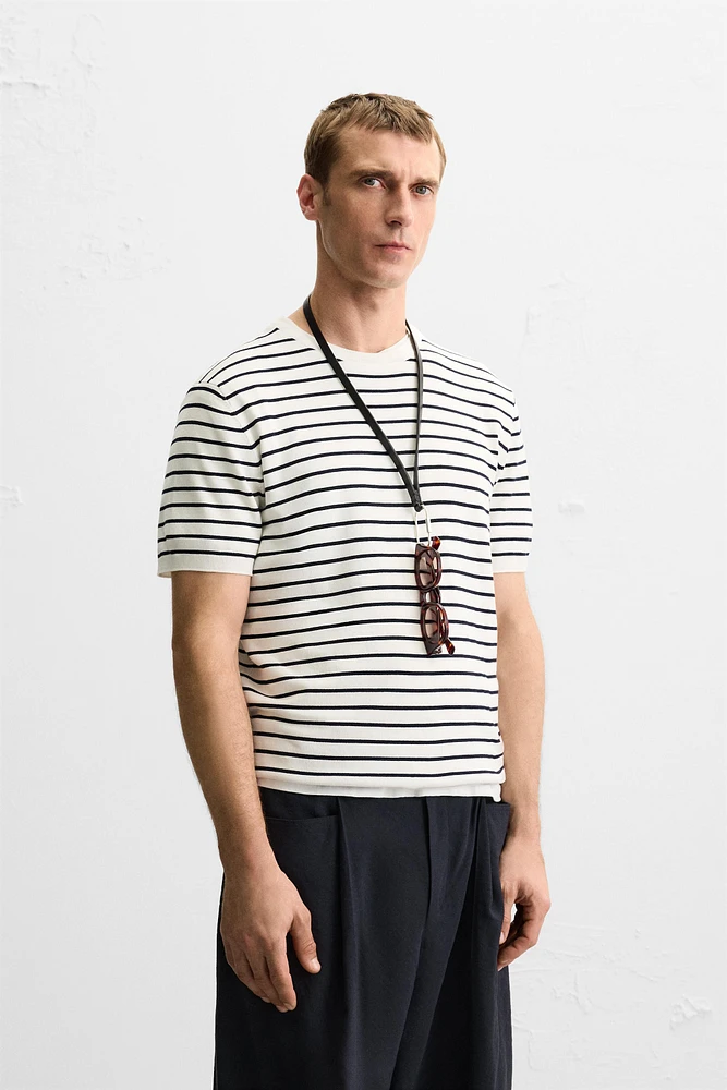 VISCOSE BLEND KNIT T-SHIRT