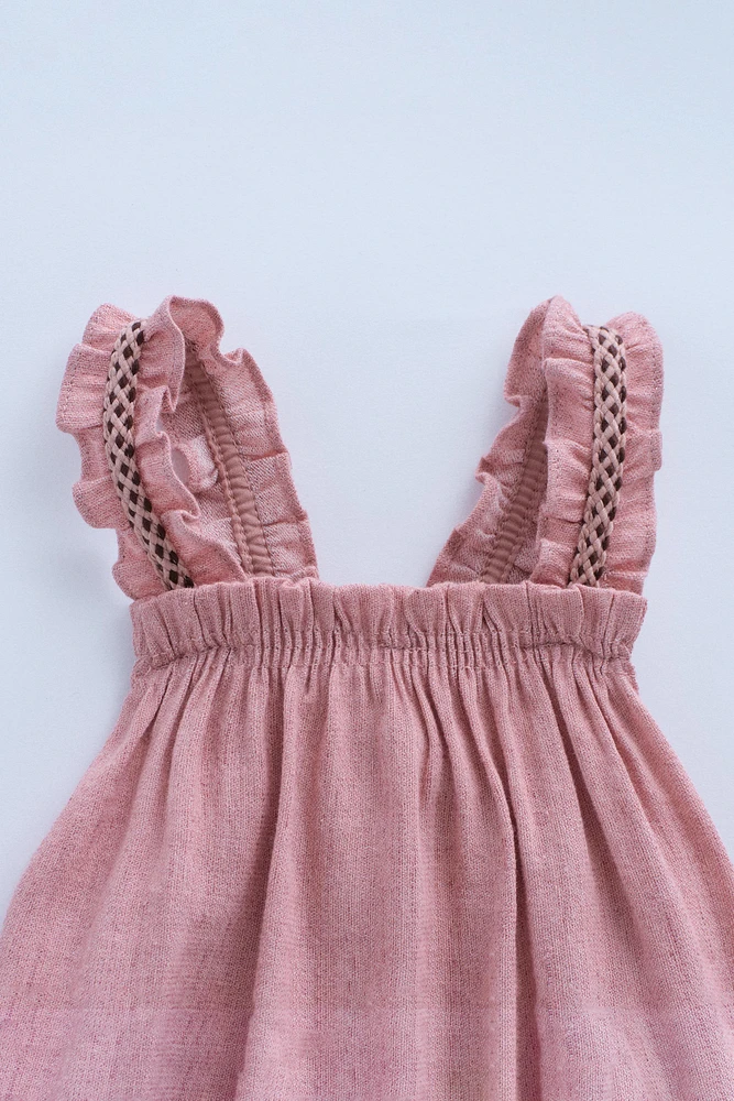 ZARA TIMELESS - ROBE À BRETELLES BRODÉE AVEC LIN