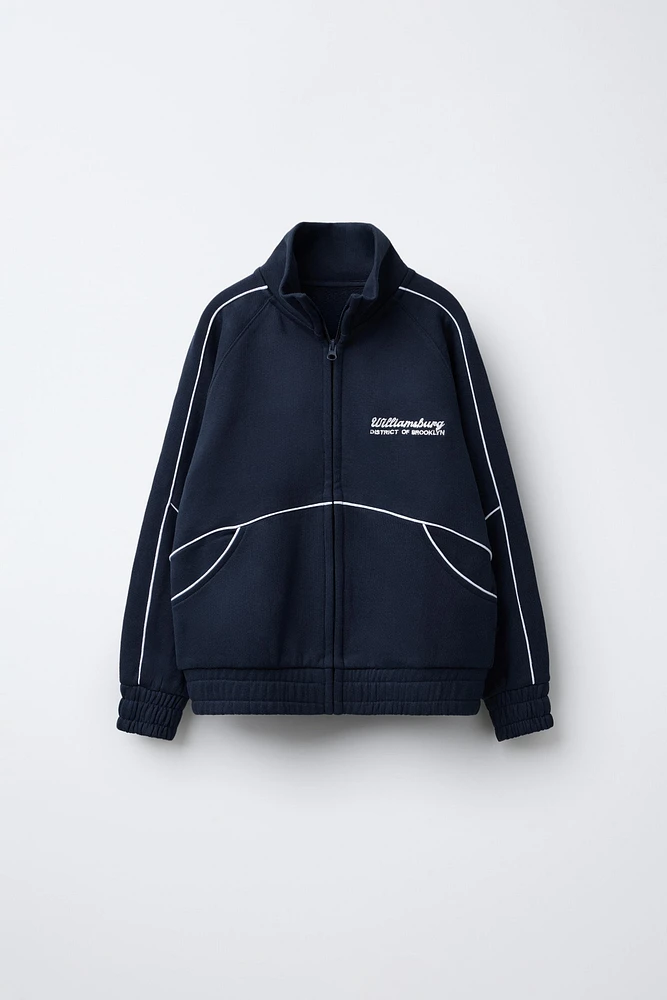 PLUSH SWEATSHIRT WITH TEXT