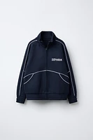 PLUSH SWEATSHIRT WITH TEXT