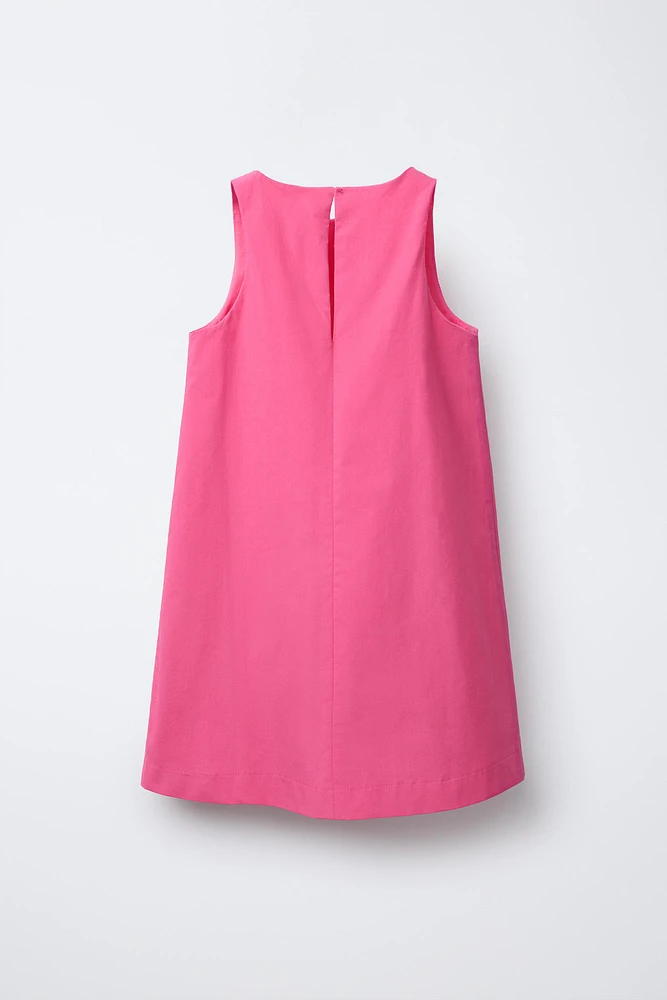 POPLIN DRESS WITH BOWS