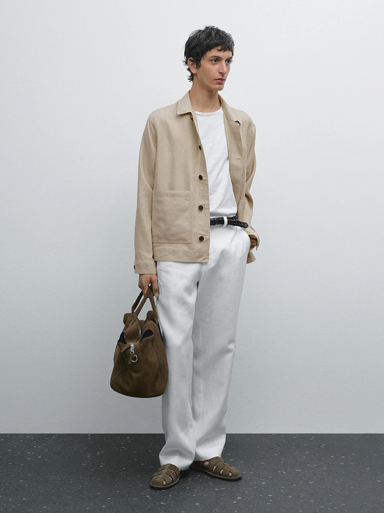 Lightweight 100% linen trousers