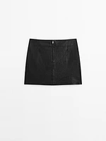Minijupe texturée en cuir nappa