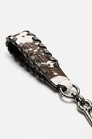 PORTE-CLÉS EN CUIR À IMPRIMÉ ANIMALIER