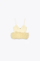 TOP ÉLASTIQUE EN TULLE AVEC VOLUME DANS LE BAS