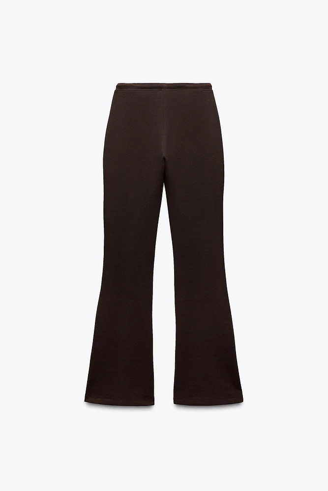 FLARE INTERLOCK PANTS WITH SEAMS