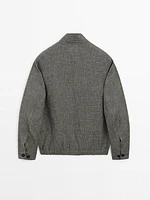 Blouson texturé délavé en lin mélangé