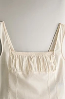 GATHERED LACE COTTON TOP