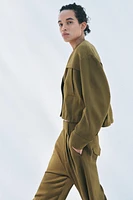 LINEN BLEND PLEATED PANTS ZW COLLECTION