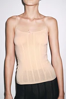 POINTELLE SATIN BOW TANK TOP