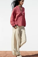EMBROIDERED EYELET BLOUSE
