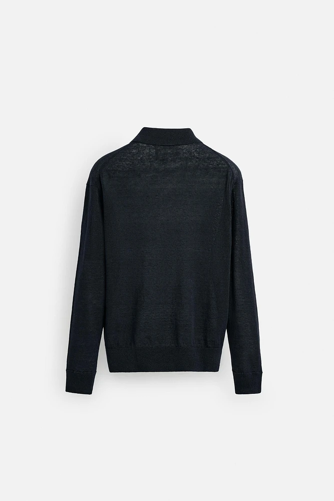 100% LINEN KNIT POLO SHIRT