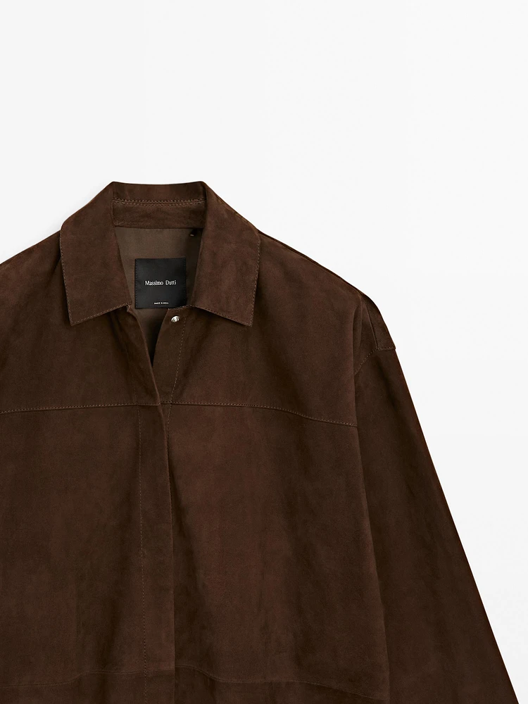 Surchemise en cuir finition daim