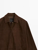 Surchemise en cuir finition daim