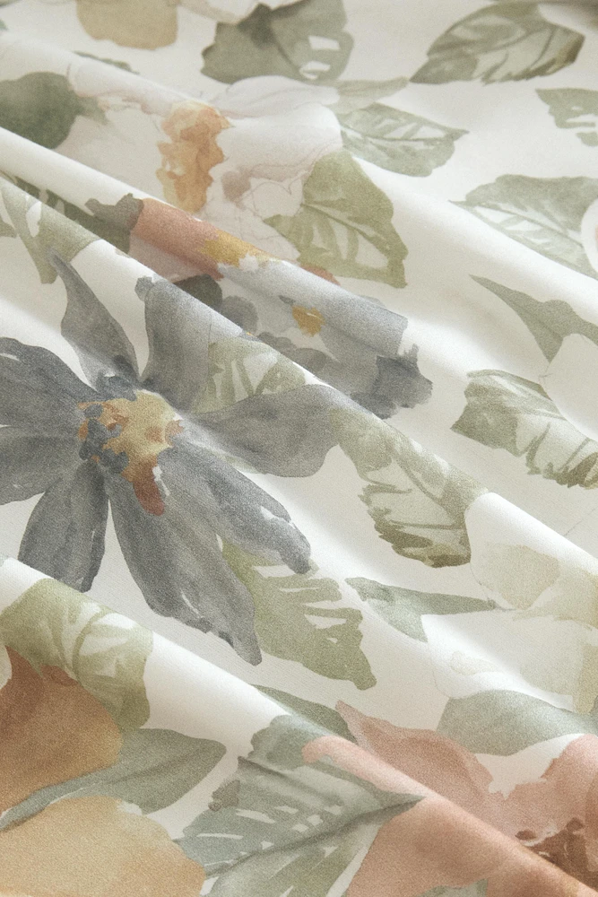 DRAP DE DESSUS SATIN IMPRIMÉ FLEUR