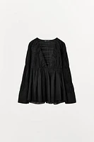 PLEATED ELASTIC BLOUSE