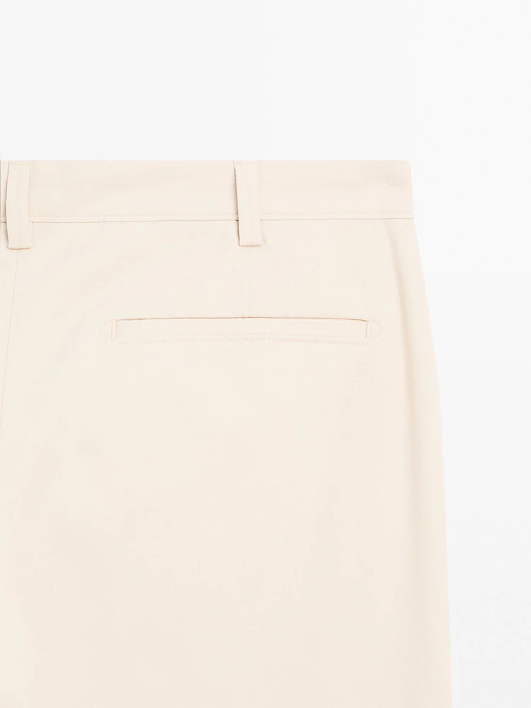 Pantalon slim en toile de coton mélangé