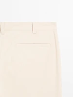 Pantalon slim en toile de coton mélangé