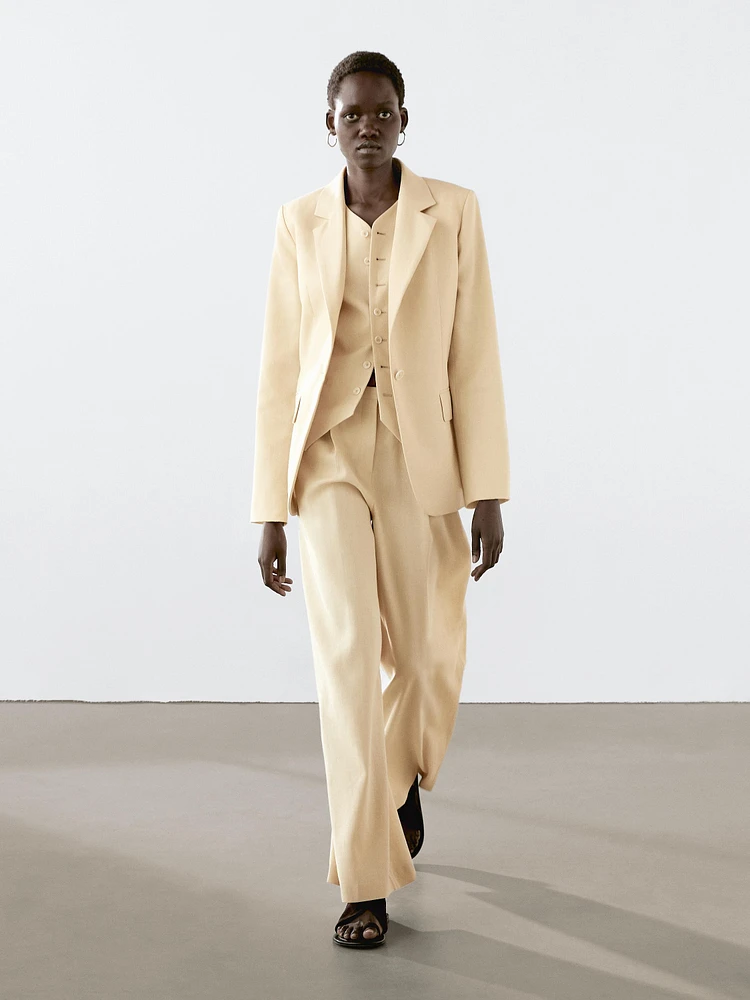 Linen blend blazer