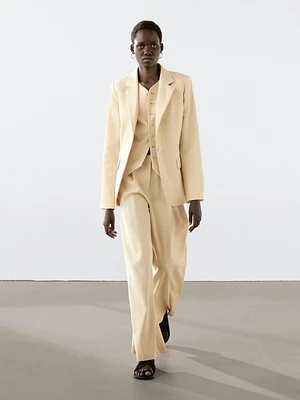Linen blend blazer