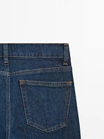 Jean bootcut taille basse en coton mélangé