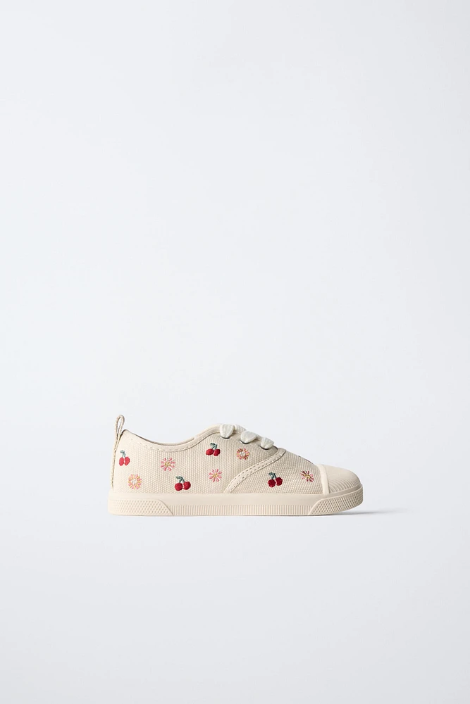 EMBROIDERED COTTON SNEAKERS