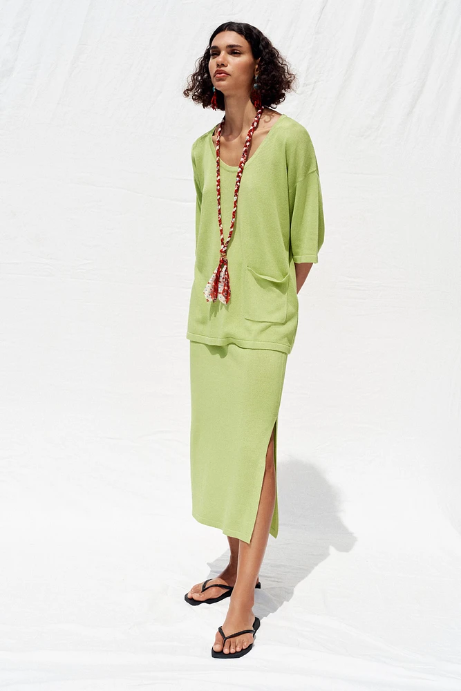JUPE MIDI EN MAILLE