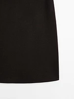 Long wool blend skirt with slit