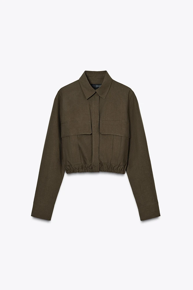 CROPPED SHIRT WITH POCKETS ZW COLLECTION