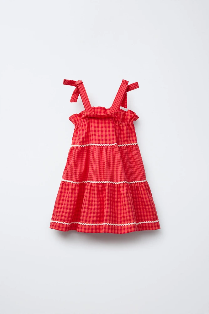 CASA LAWA © X ZARA KIDS PLAID WAVY DRESS