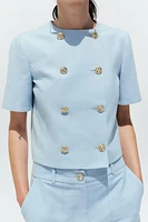 SHORT SLEEVE DOUBLE BREASTED BLAZER
