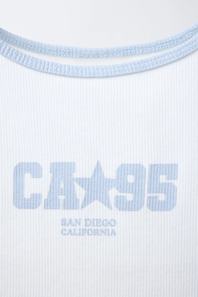 CITY TEXT RIB TOP
