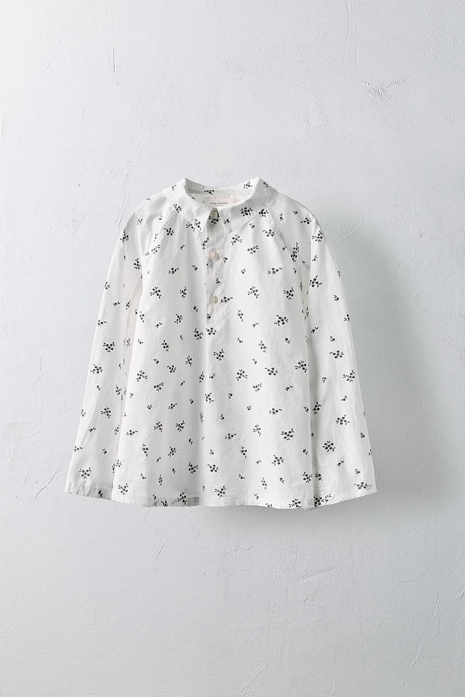 AGES -6/LIMITED EDITION FLORAL POPLIN SHIRT