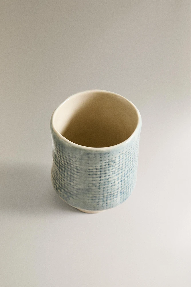 CHECK CERAMIC TUMBLER
