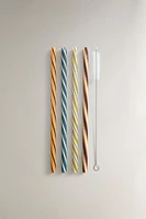 SET OF SPIRAL GLASS STRAWS (SET OF 4)