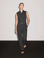 100% linen V-neck waistcoat