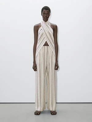 Striped flowing trousers with darts - Studio