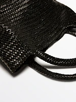 Sac tote tressé moyen format en cuir nappa