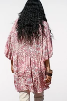 PUFF SLEEVE PRINT DRESS