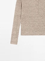 Linen blend henley sweater