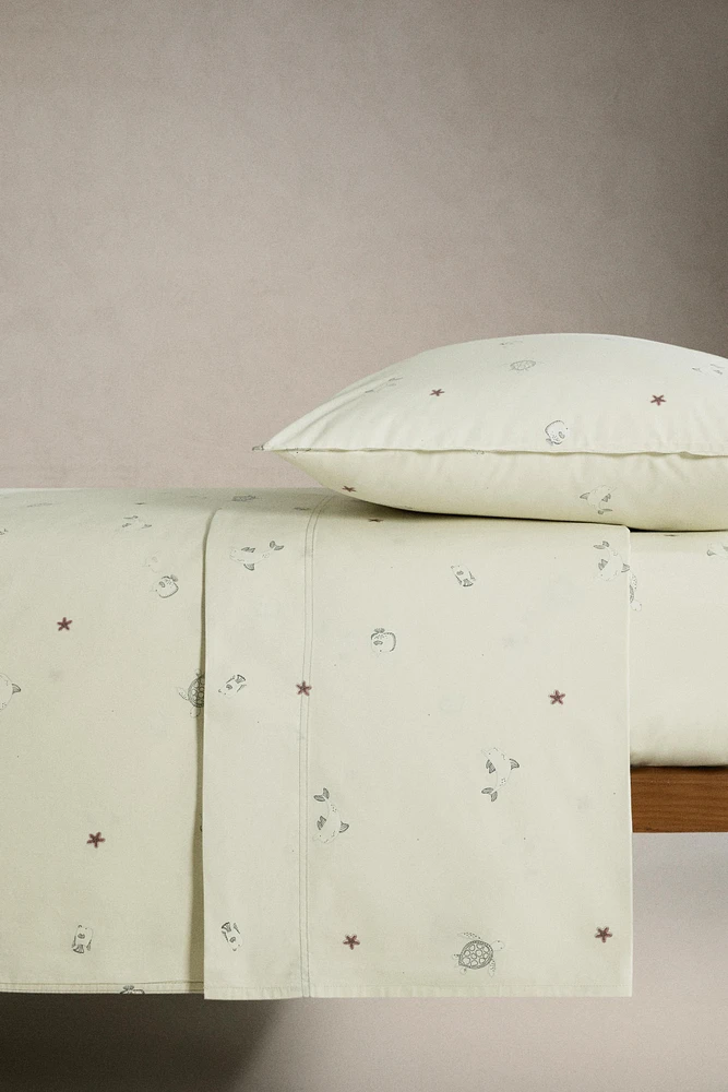 CHILDREN’S SEA PRINT FLAT SHEET