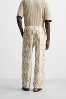 GEOMETRIC PRINT RELAXED FIT PANTS
