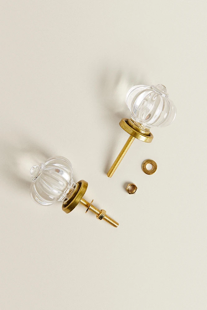 LOT BOUTONS DE PORTE ACRYLIQUE FLEUR (LOT DE 2)