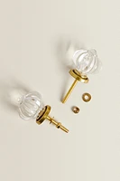 LOT BOUTONS DE PORTE ACRYLIQUE FLEUR (LOT DE 2)