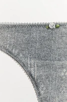 FLORAL POINTELLE THONG
