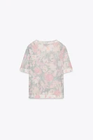 TOP EN MAILLE À IMPRIMÉ FLEURI