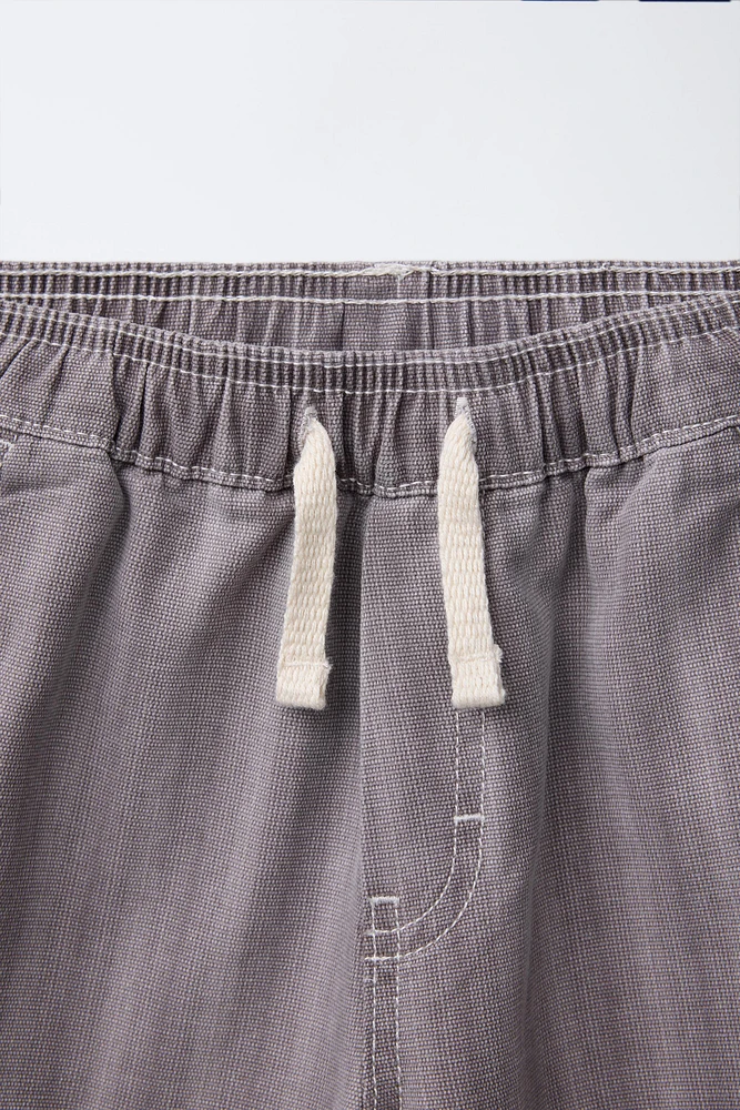 PRINTED ELASTIC WAISTBAND SHORTS