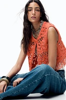 FRINGED KNIT VEST