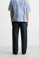 STRAIGHT FIT BELTED JEANS